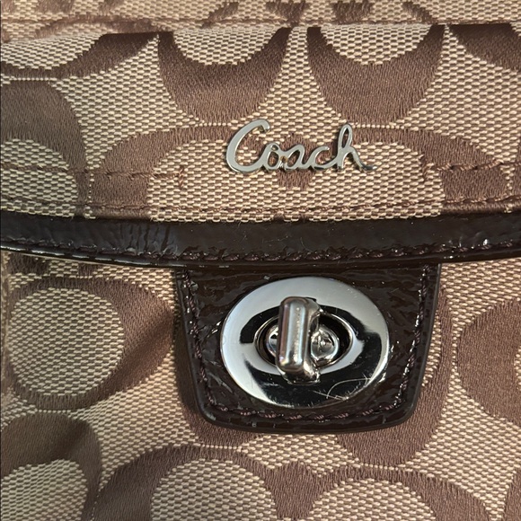 COACH Signature Khaki/Brown Crossbody - Picture 2 of 4